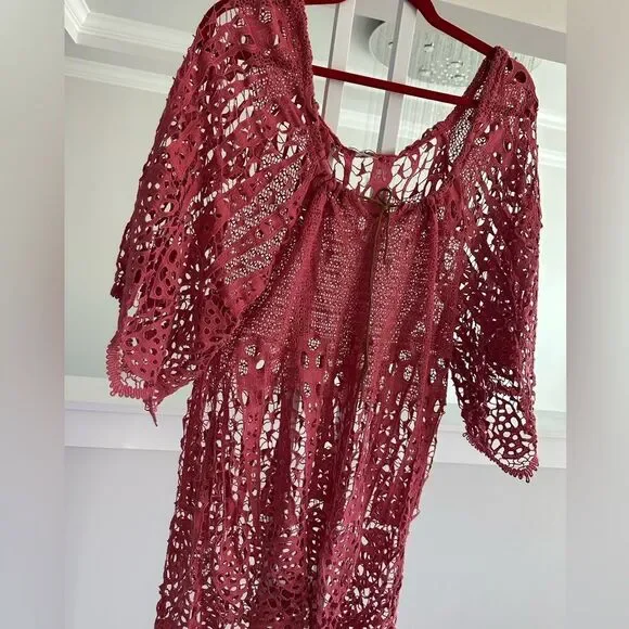 Eberjey crochet swim coverup tunic dress - Picture 2 of 5